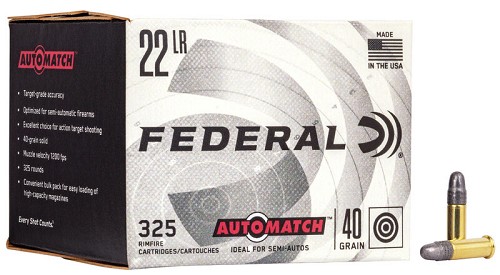  Federal - Automatch   Federal Automatch .22LR 40gr Lead Round Nose AM22 (325 Rounds)