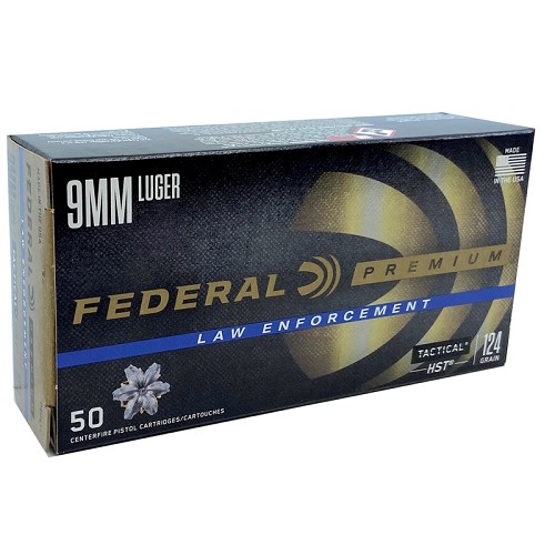 Federal HST 9mm 124 Grain HST JHP Ammo P9HST1 (50 Rounds)